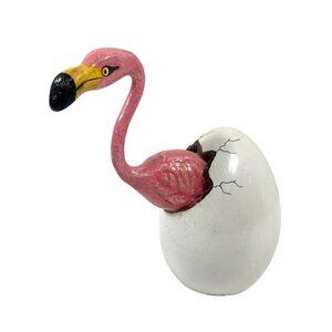 Mexico Pink Flamingo Chick Bird Hatching Egg Bustamante Style Collectible VTG